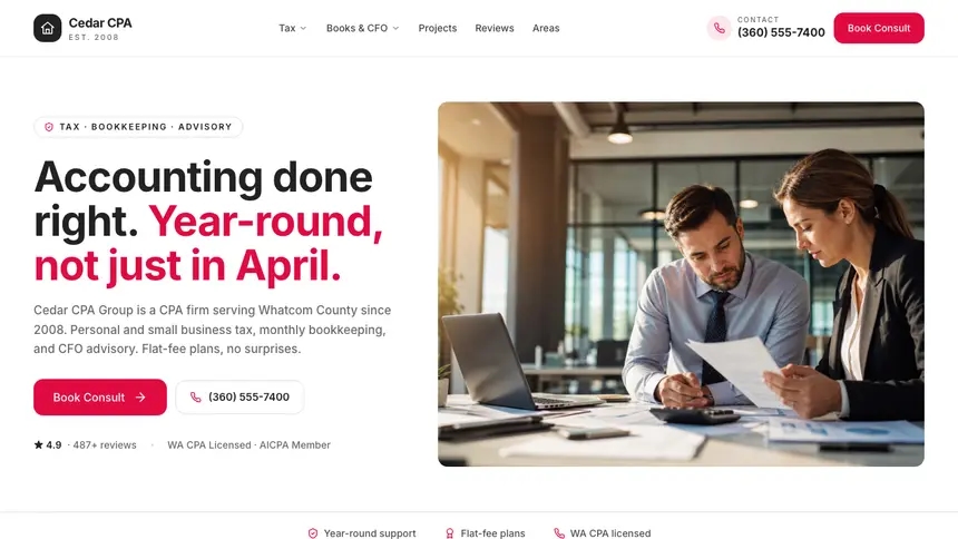 Accounting Warm Hospitality demo website thumbnail