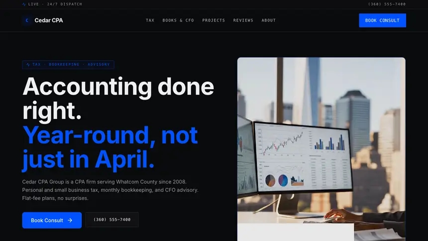 Accounting Trusted Finance demo website thumbnail