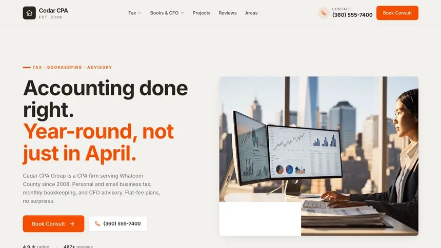 Accounting Focused Dark demo website thumbnail