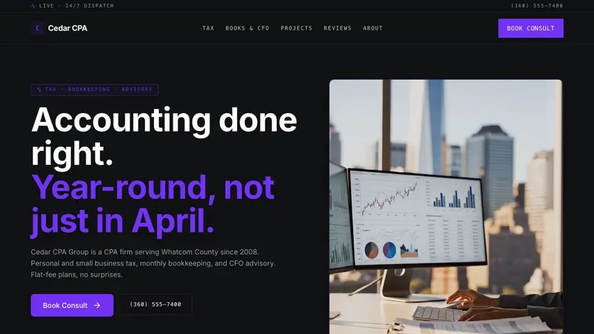 Accounting Deep Contrast demo website thumbnail