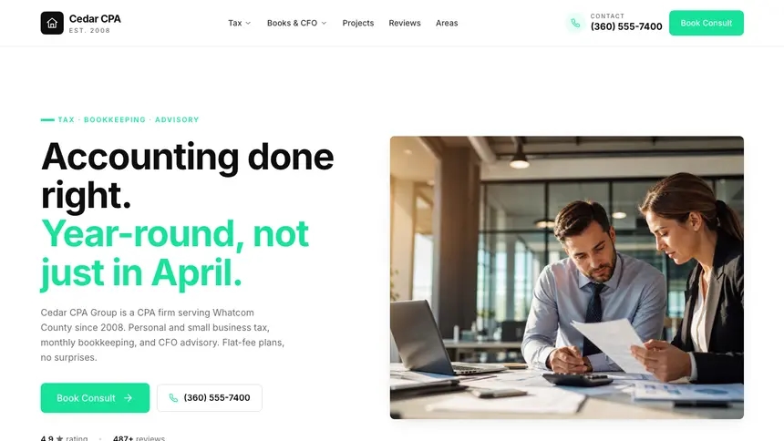 Accounting Bright Docs demo website thumbnail