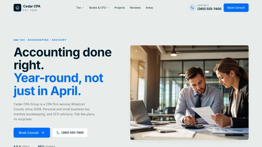 Accounting Fresh Green demo website thumbnail