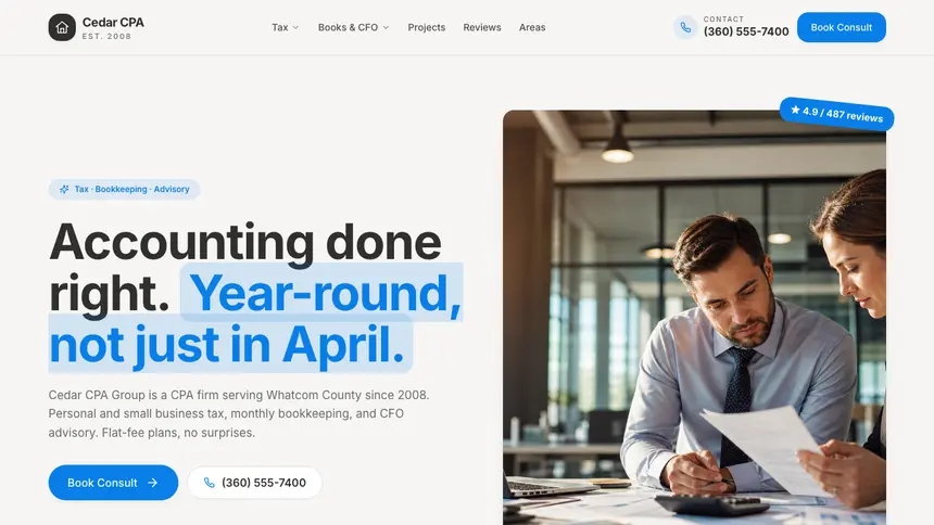 Accounting Clean Editorial demo website thumbnail