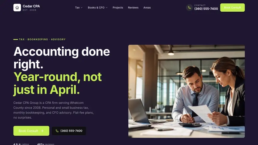 Accounting Focused Monitor demo website thumbnail