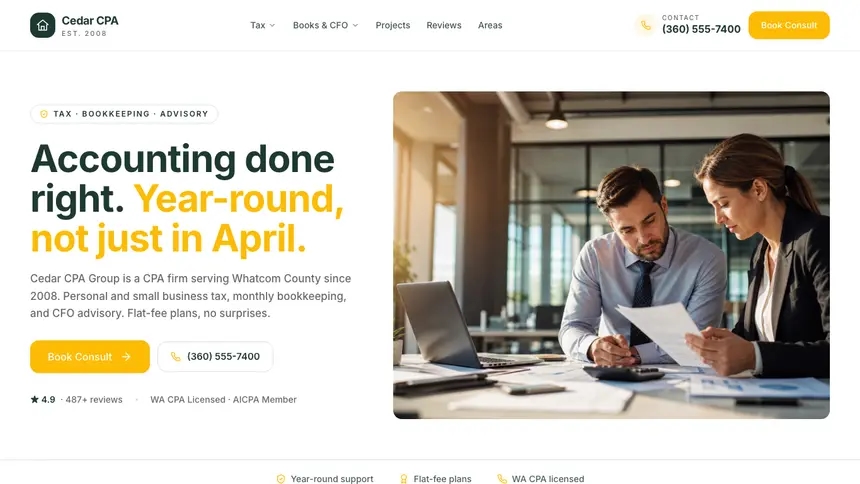 Accounting Warm Retail demo website thumbnail