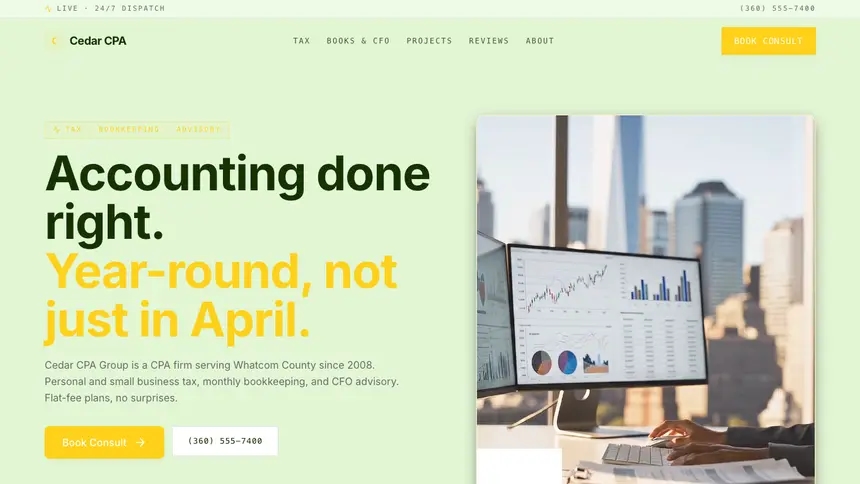 Accounting Bright Finance demo website thumbnail
