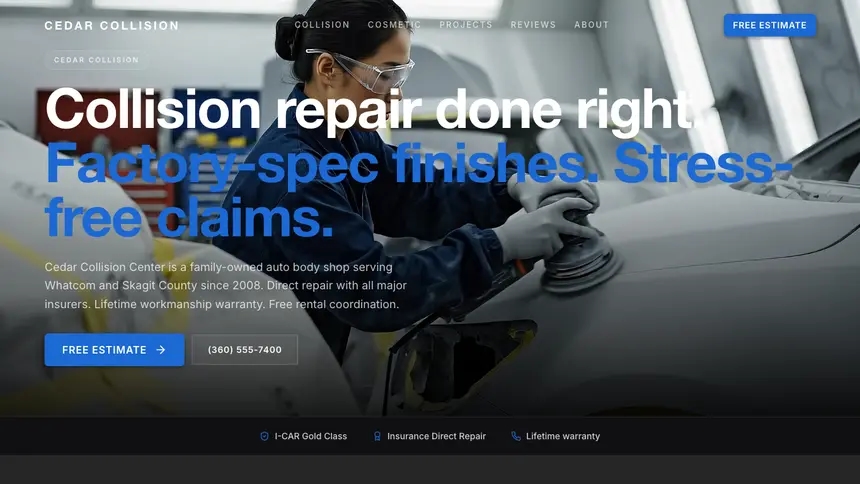 Collision Repair Precision Classic demo website thumbnail