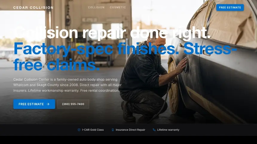 Collision Repair Luxury Statement demo website thumbnail