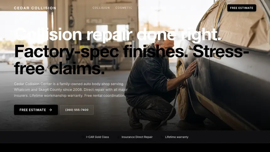 Collision Repair Expressive Modern demo website thumbnail