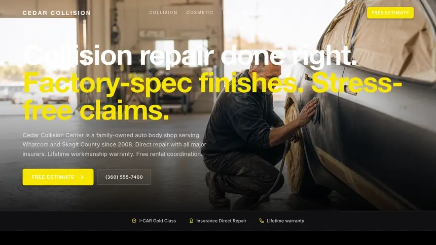 Collision Repair Bold Performance demo website thumbnail