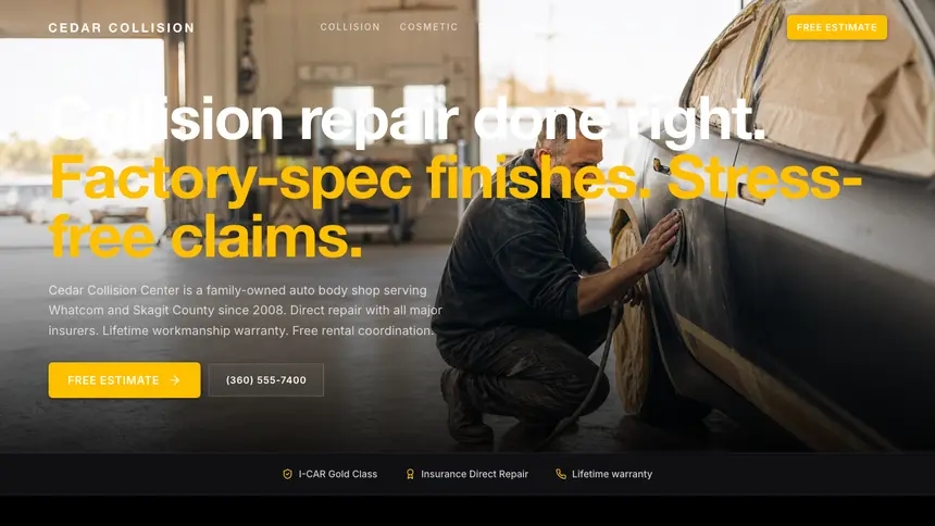 Collision Repair High Impact demo website thumbnail