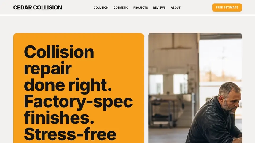 Collision Repair Confident Brand demo website thumbnail