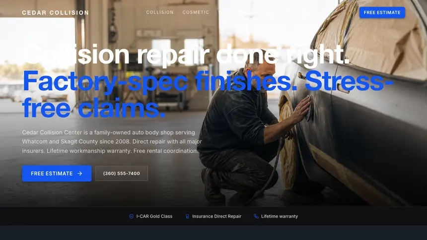 Collision Repair Compact Modern demo website thumbnail