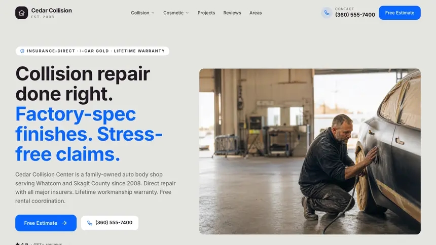 Collision Repair Visual Discovery demo website thumbnail