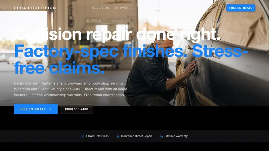 Collision Repair Dynamic Bold demo website thumbnail