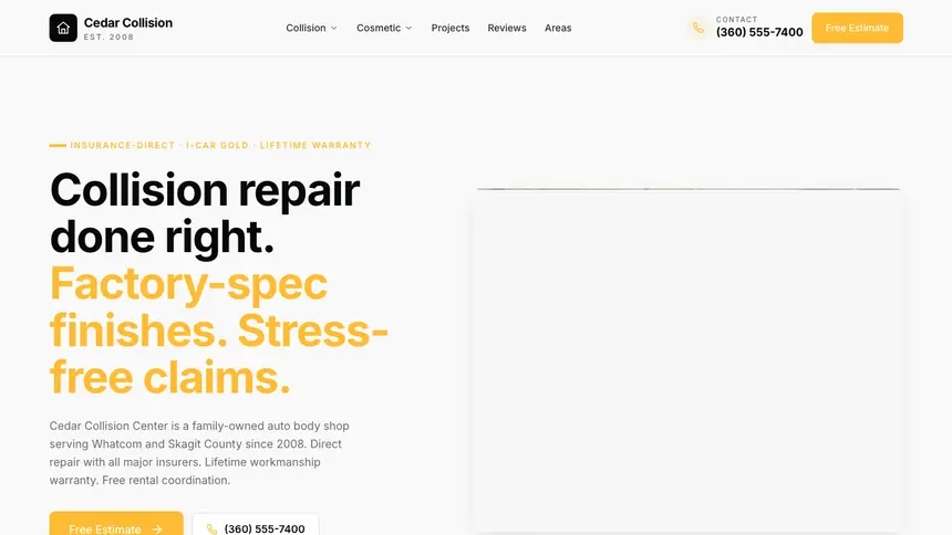 Collision Repair Crisp Utility demo website thumbnail