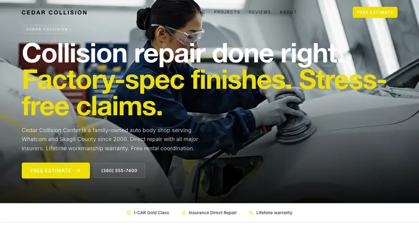 Collision Repair Modern European demo website thumbnail