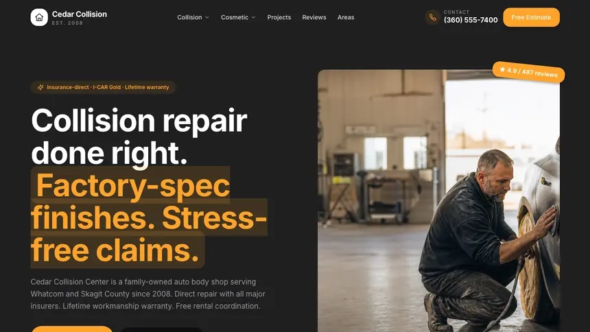 Collision Repair Vibrant Media demo website thumbnail