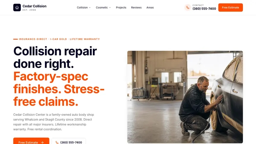Collision Repair Collaborative Tech demo website thumbnail