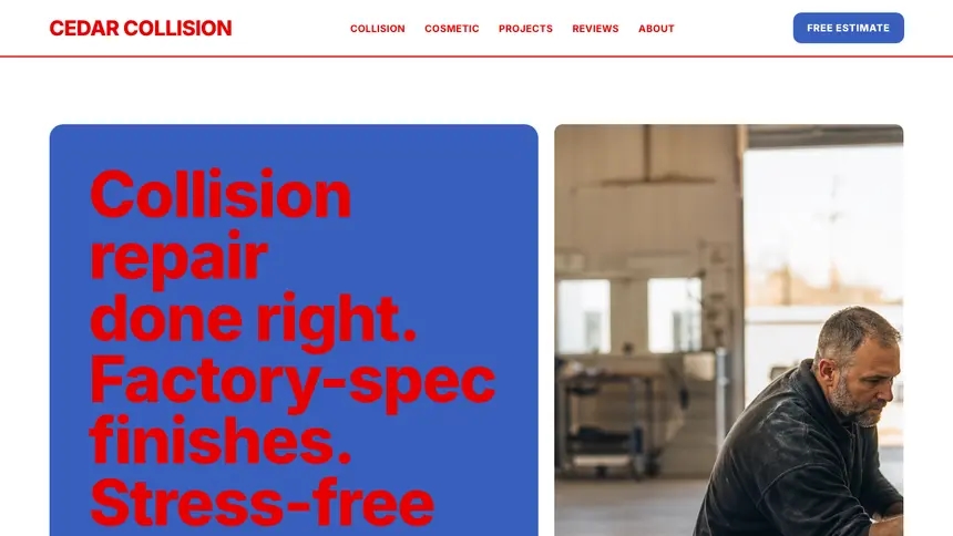 Collision Repair Confident Telecom demo website thumbnail