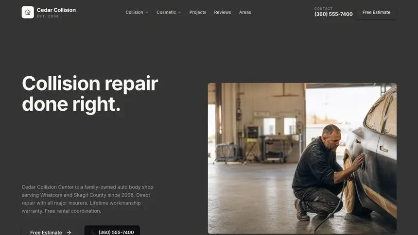 Collision Repair Fast Utility demo website thumbnail