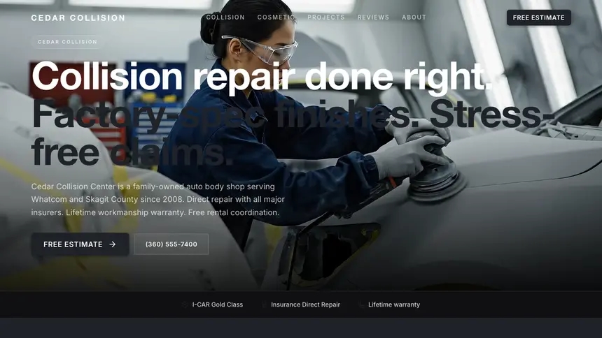 Collision Repair Stark Minimal demo website thumbnail