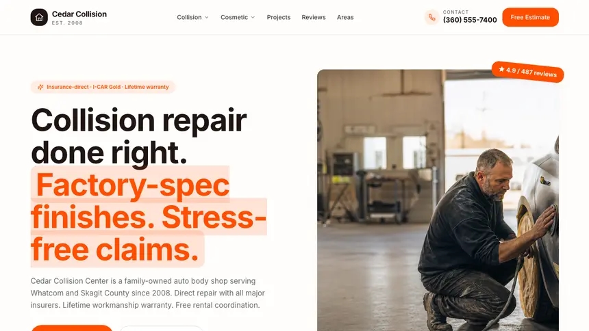 Collision Repair Connected Workflow demo website thumbnail