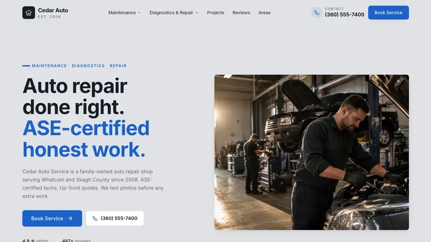 Auto Repair Structured Grid demo website thumbnail