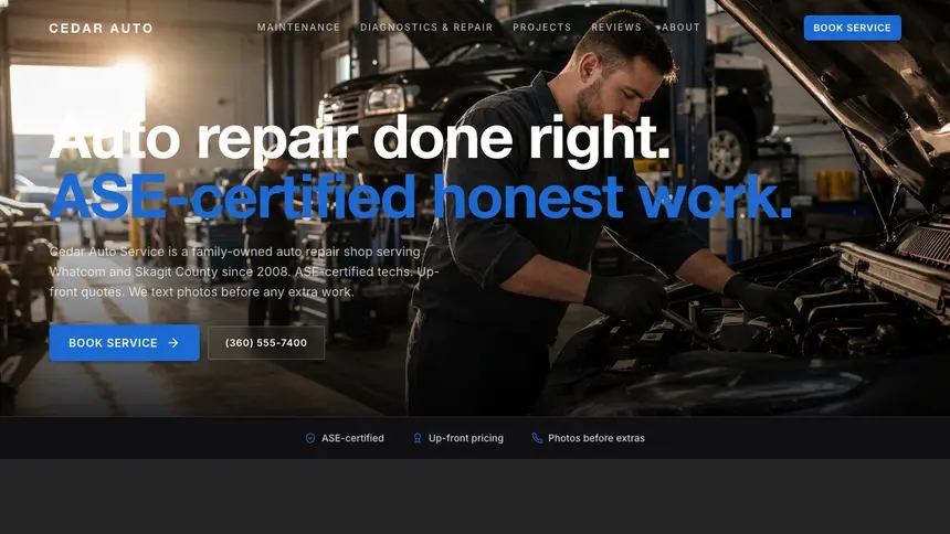 Auto Repair Precision Classic demo website thumbnail