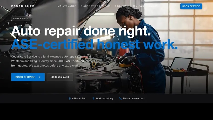 Auto Repair Luxury Statement demo website thumbnail