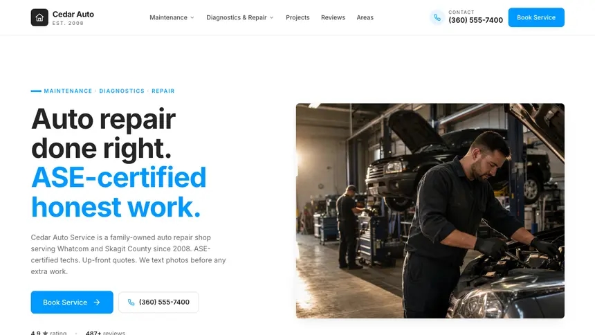 Auto Repair Clean Scheduler demo website thumbnail