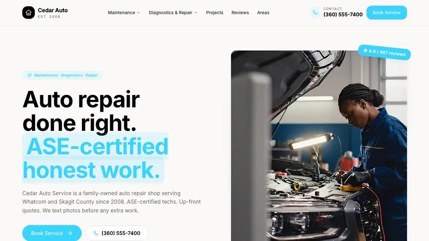 Auto Repair Crafted Neutral demo website thumbnail