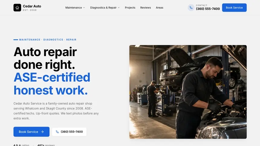 Auto Repair Calm Professional demo website thumbnail