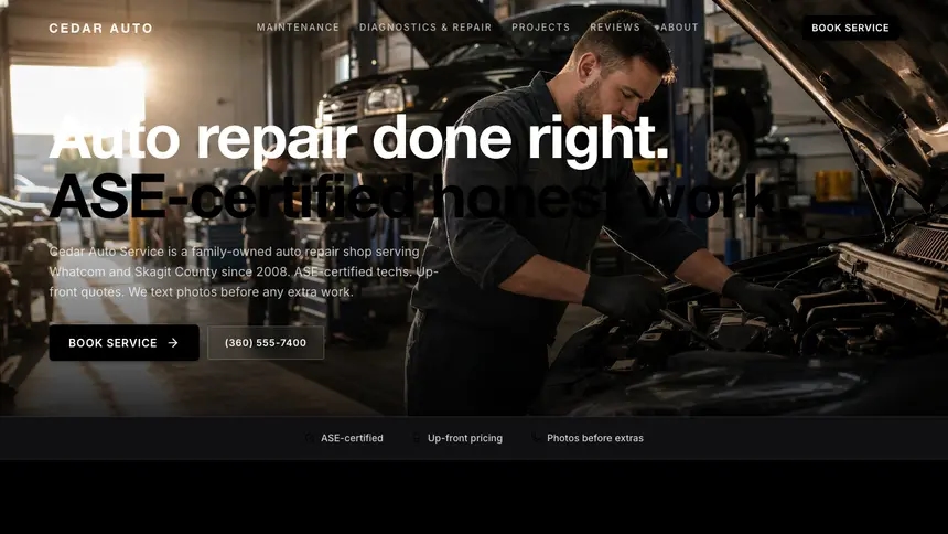 Auto Repair Expressive Modern demo website thumbnail
