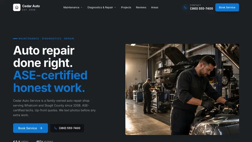 Auto Repair Friendly App demo website thumbnail