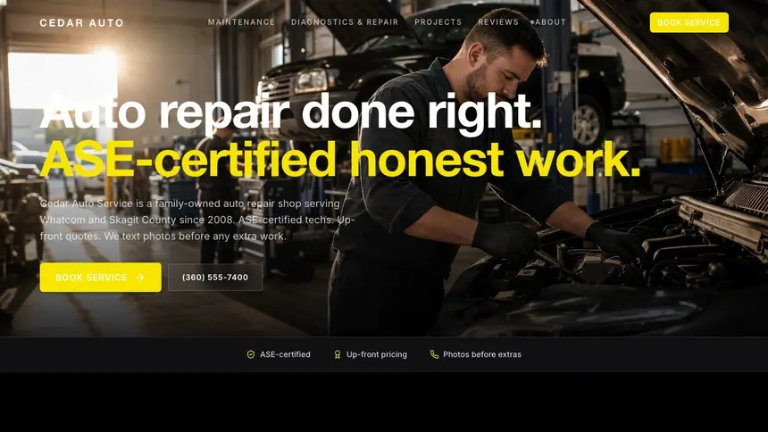 Auto Repair Bold Performance demo website thumbnail