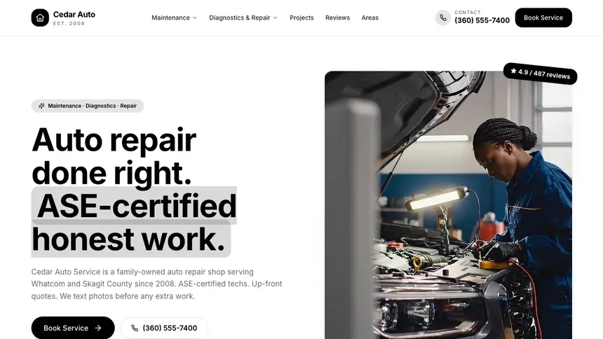 Auto Repair Playful Creative demo website thumbnail