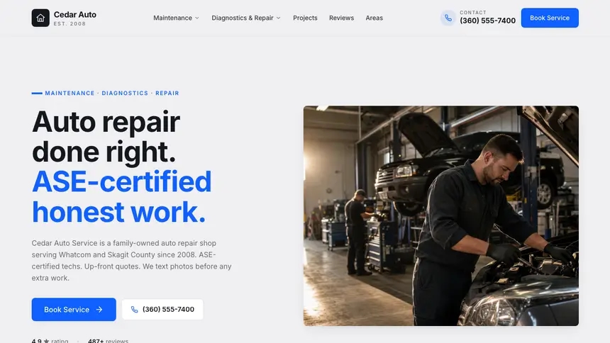 Auto Repair Technical Trust demo website thumbnail