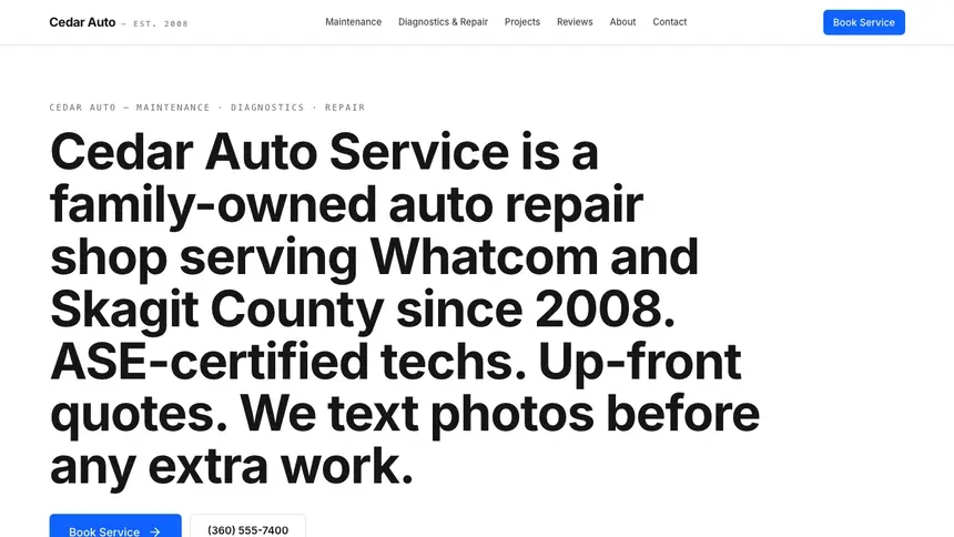 Auto Repair Enterprise Classic demo website thumbnail