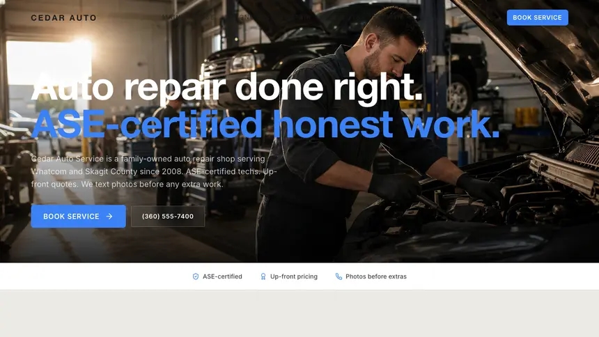 Auto Repair Soft Inviting demo website thumbnail
