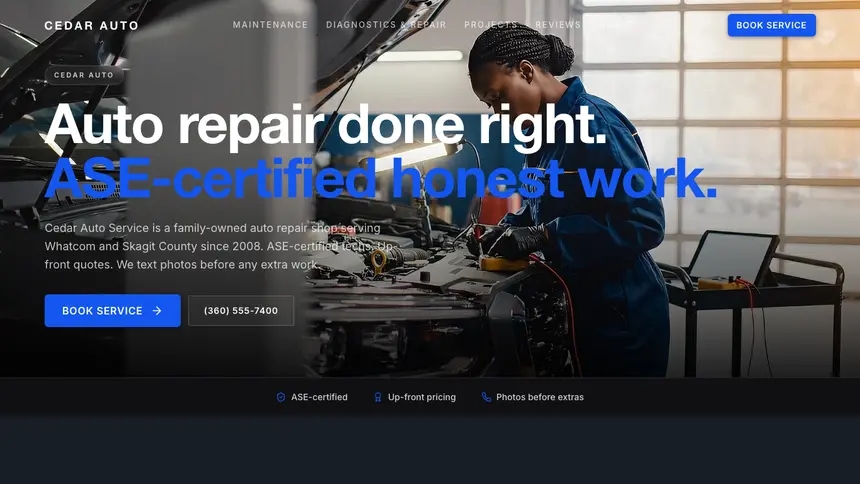 Auto Repair Compact Modern demo website thumbnail