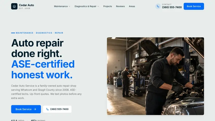 Auto Repair Fresh Green demo website thumbnail