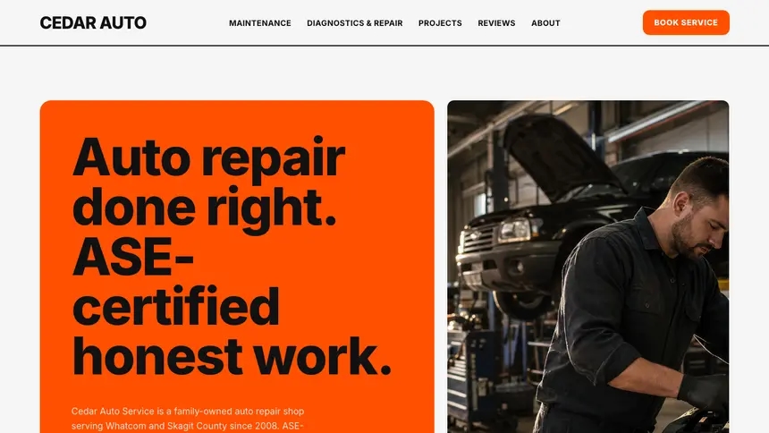 Auto Repair Bold Motion demo website thumbnail