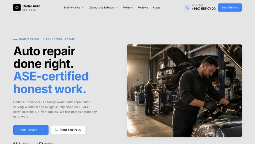 Auto Repair Friendly Minimal demo website thumbnail