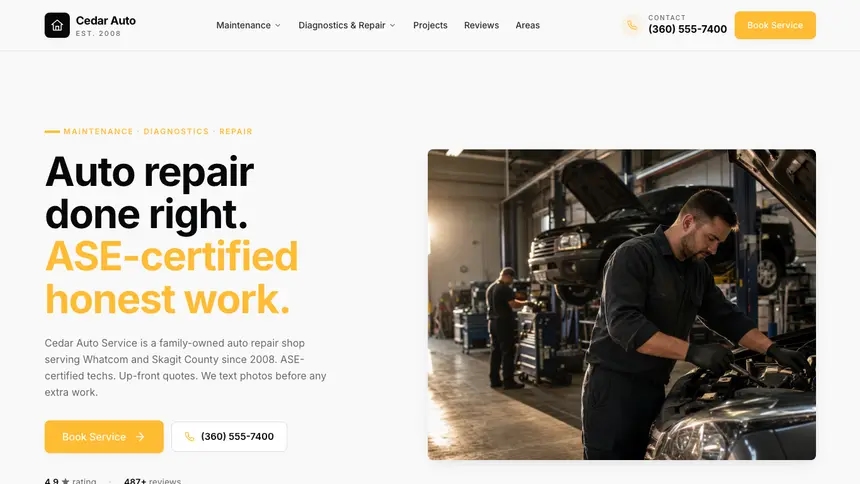 Auto Repair Crisp Utility demo website thumbnail