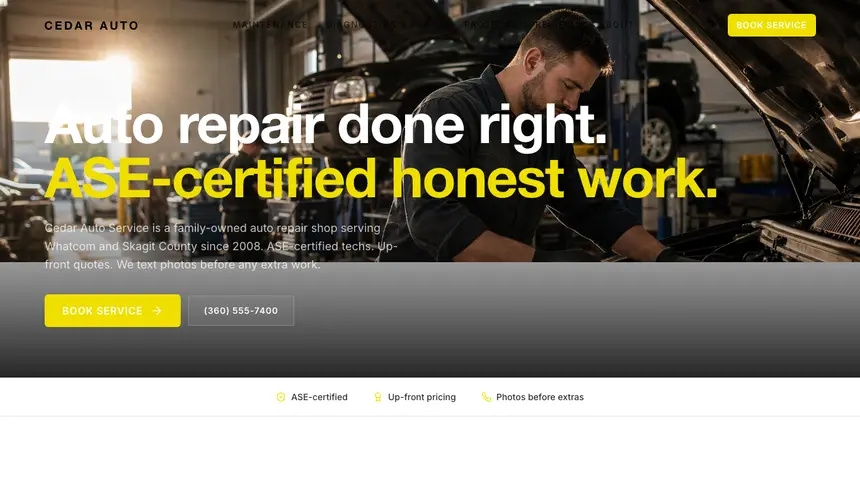Auto Repair Modern European demo website thumbnail