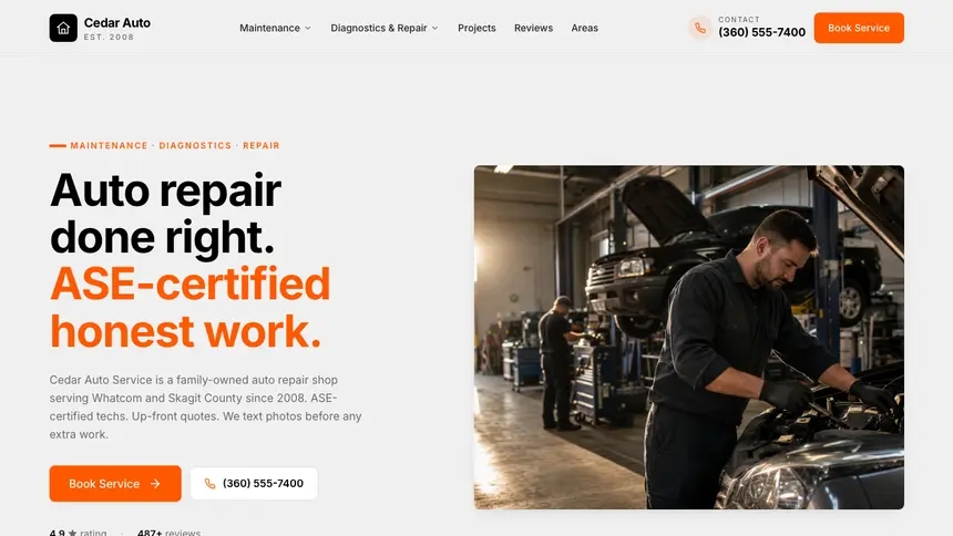 Auto Repair Minimal Mail demo website thumbnail