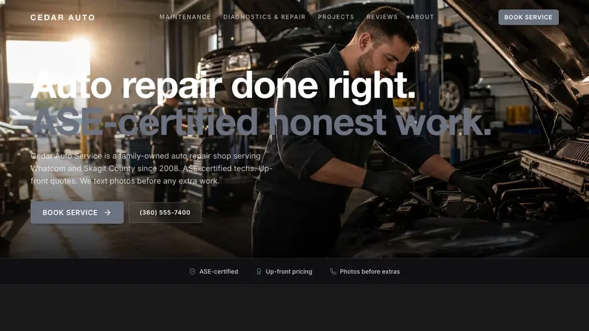 Auto Repair Creative Studio demo website thumbnail