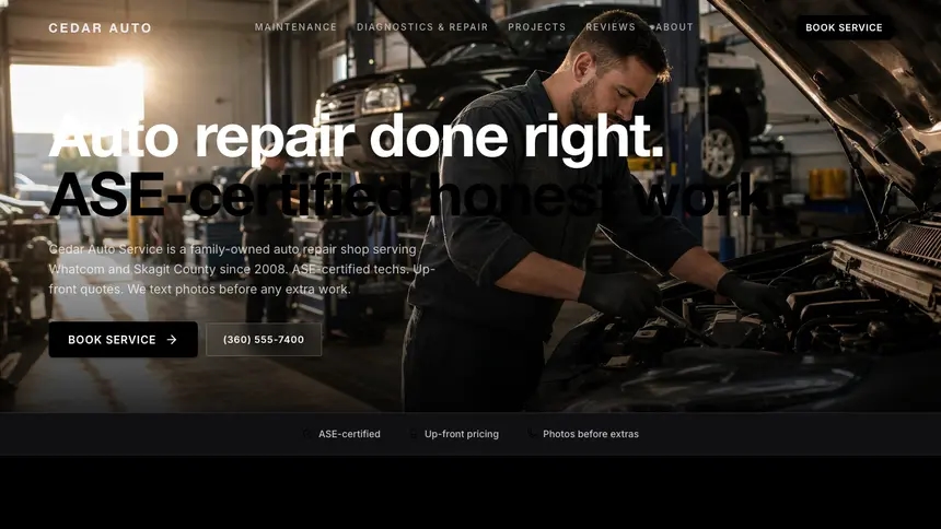 Auto Repair High Contrast demo website thumbnail