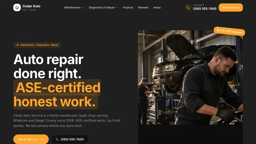 Auto Repair Vibrant Media demo website thumbnail